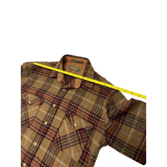 Levis Sutter Creek Shirt Mens M Brown Plaid Button Up Long Sleeve Wool Blend - Picture 4 of 7